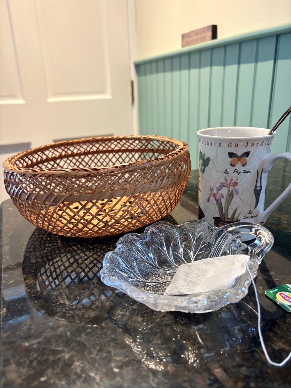 Vintage Reed and Rattan Round Basket - Picture 8 of 8